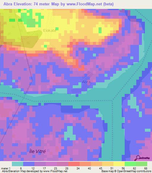 Abra,Ivory Coast Elevation Map