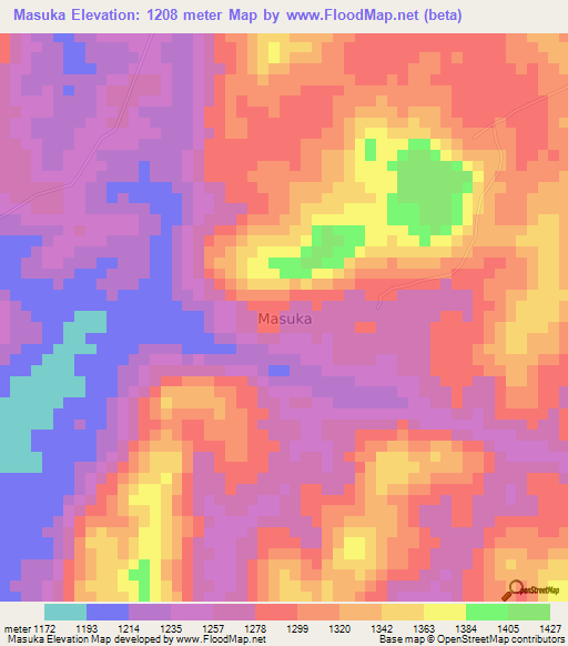 Masuka,Uganda Elevation Map