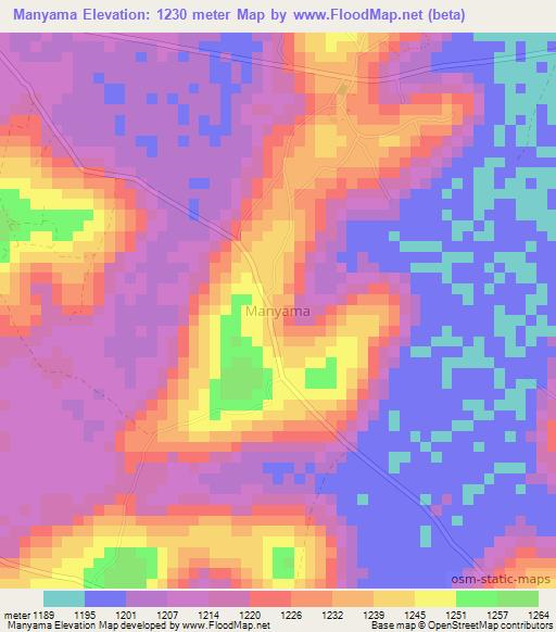 Manyama,Uganda Elevation Map