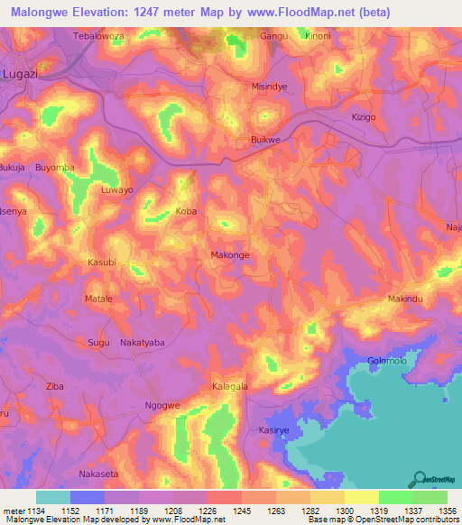 Malongwe,Uganda Elevation Map