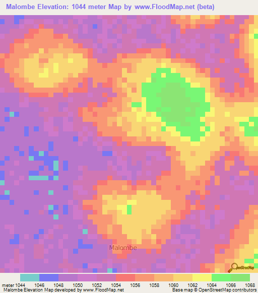 Malombe,Uganda Elevation Map