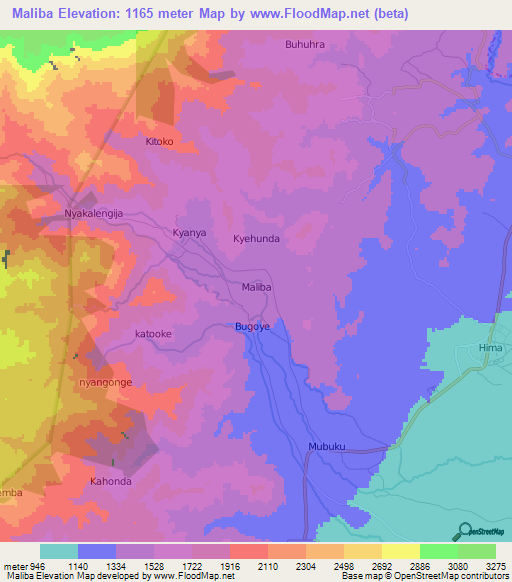 Maliba,Uganda Elevation Map