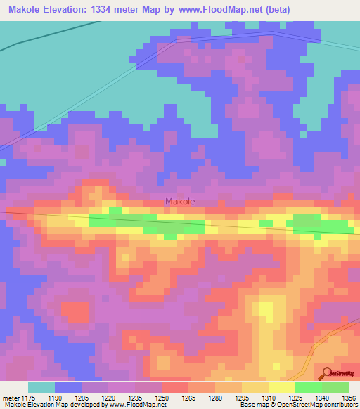 Makole,Uganda Elevation Map