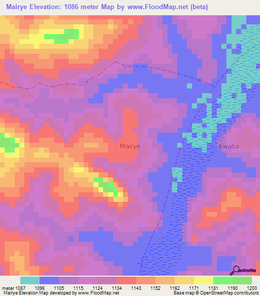 Mairye,Uganda Elevation Map