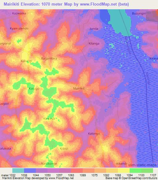 Mairikiti,Uganda Elevation Map