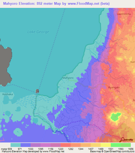 Mahyoro,Uganda Elevation Map