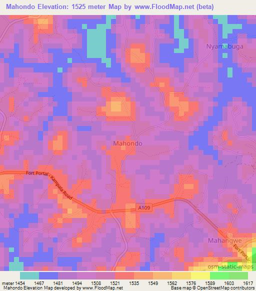 Mahondo,Uganda Elevation Map
