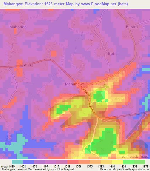 Mahangwe,Uganda Elevation Map