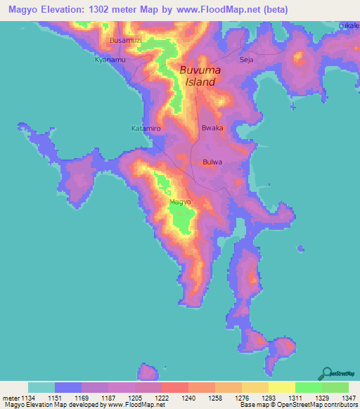 Magyo,Uganda Elevation Map