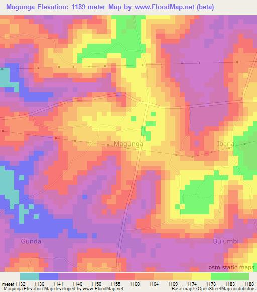 Magunga,Uganda Elevation Map