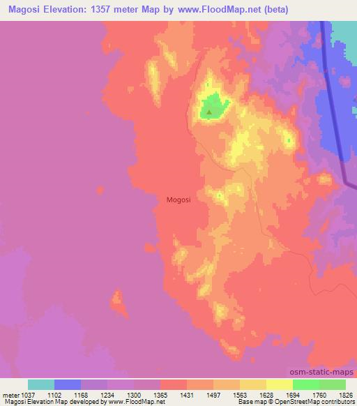 Magosi,Uganda Elevation Map