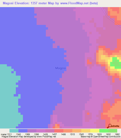 Magosi,Uganda Elevation Map
