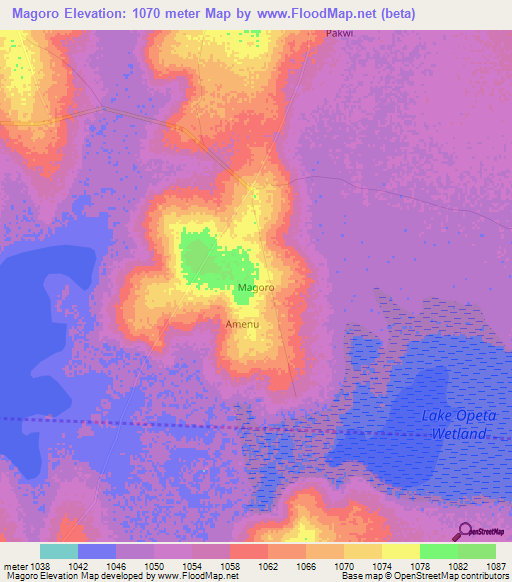Magoro,Uganda Elevation Map