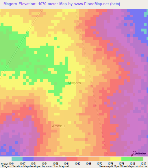 Magoro,Uganda Elevation Map