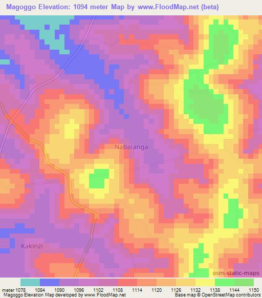 Magoggo,Uganda Elevation Map