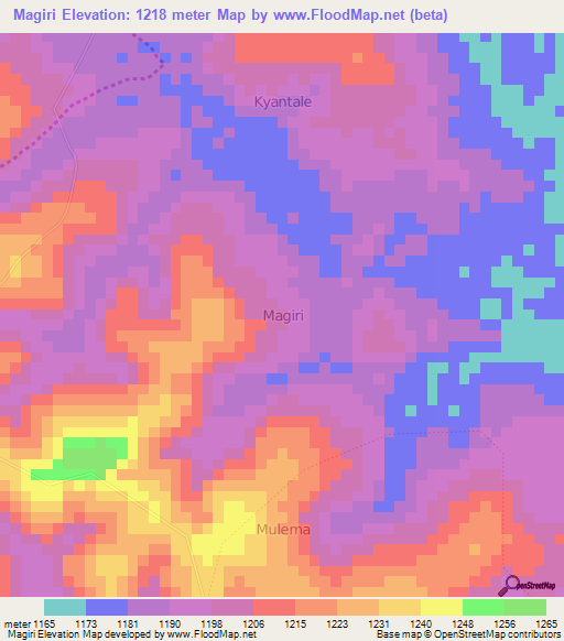 Magiri,Uganda Elevation Map