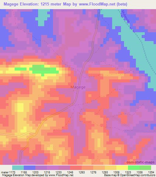 Magege,Uganda Elevation Map