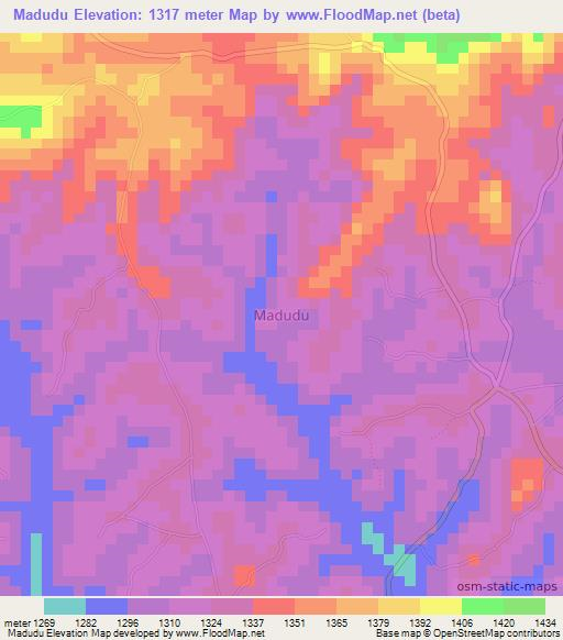 Madudu,Uganda Elevation Map