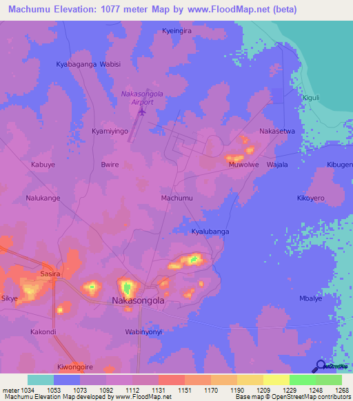 Machumu,Uganda Elevation Map