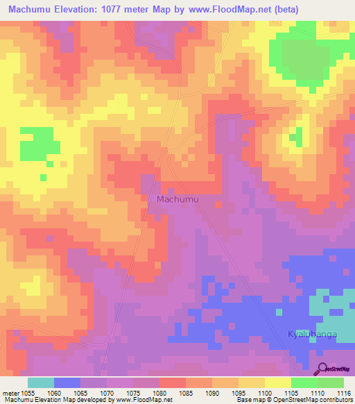 Machumu,Uganda Elevation Map
