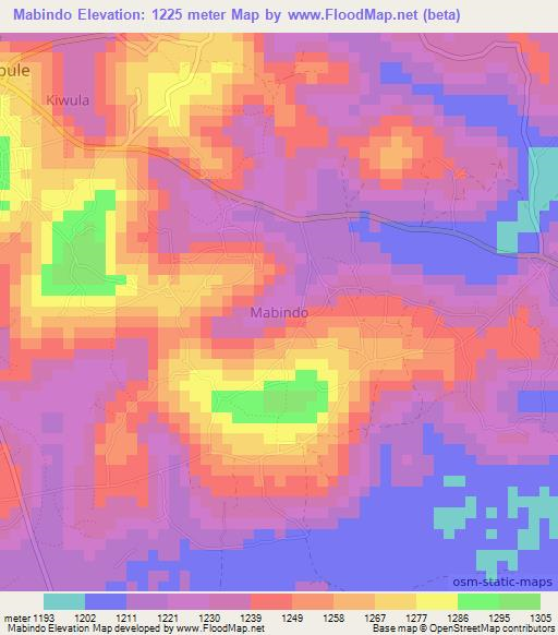 Mabindo,Uganda Elevation Map