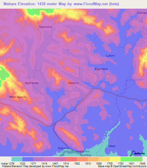 Mabare,Uganda Elevation Map