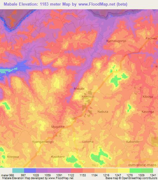 Mabale,Uganda Elevation Map