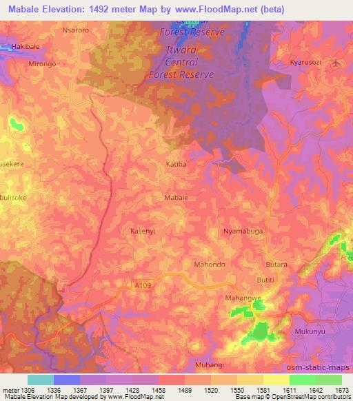 Mabale,Uganda Elevation Map