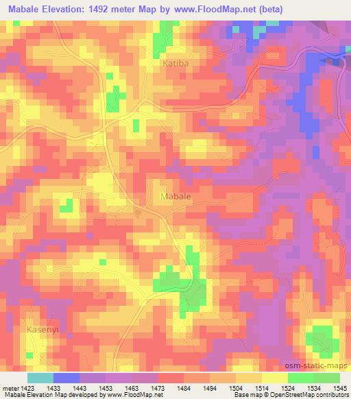Mabale,Uganda Elevation Map