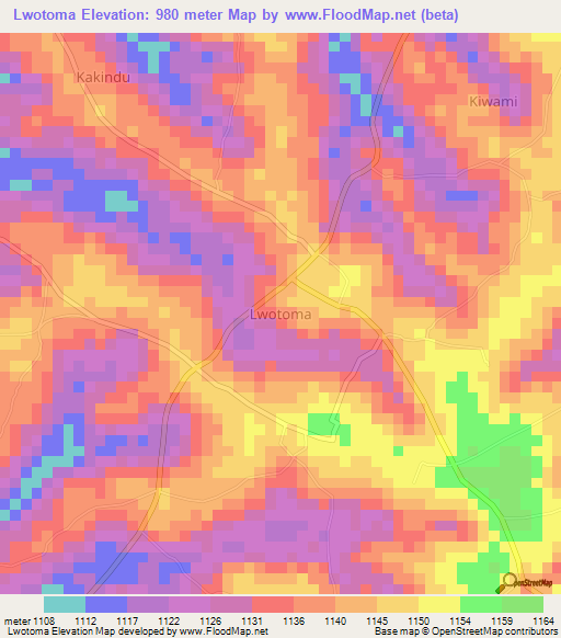 Lwotoma,Uganda Elevation Map