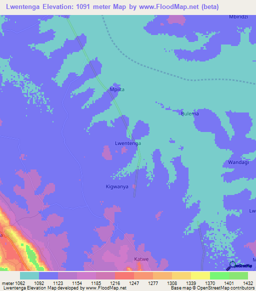 Lwentenga,Uganda Elevation Map
