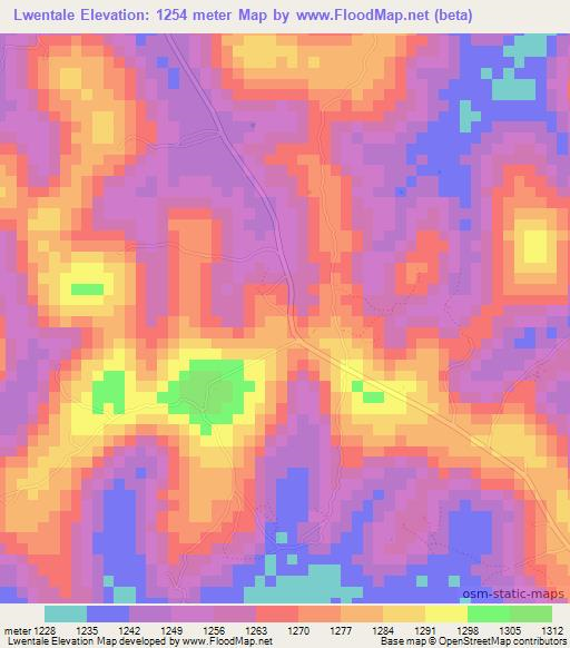 Lwentale,Uganda Elevation Map