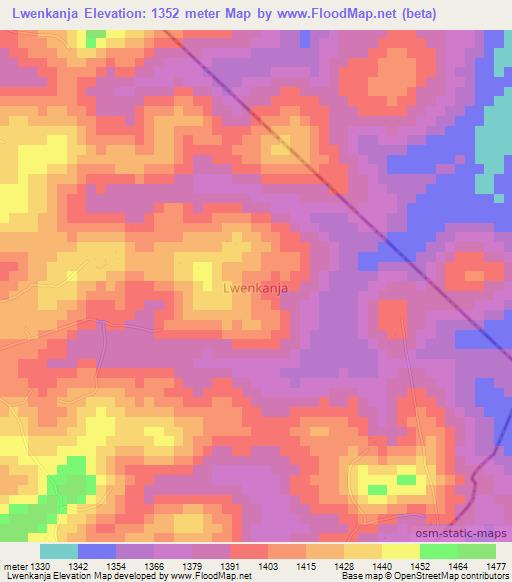 Lwenkanja,Uganda Elevation Map