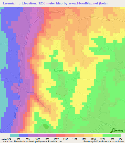 Lwemizimu,Uganda Elevation Map