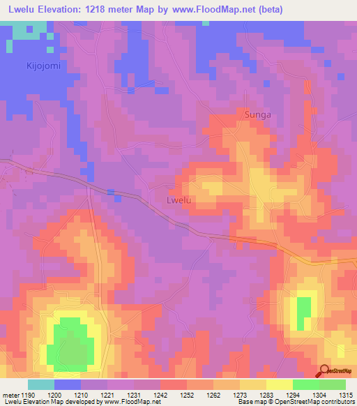 Lwelu,Uganda Elevation Map