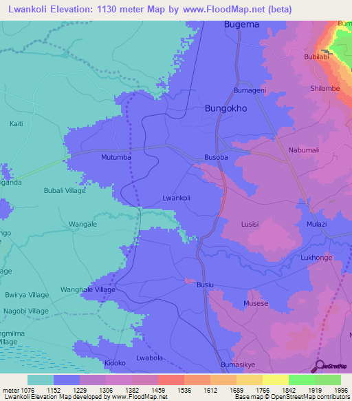 Lwankoli,Uganda Elevation Map