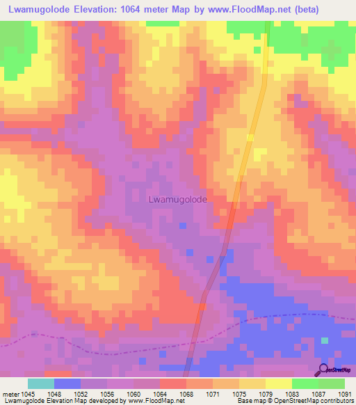 Lwamugolode,Uganda Elevation Map
