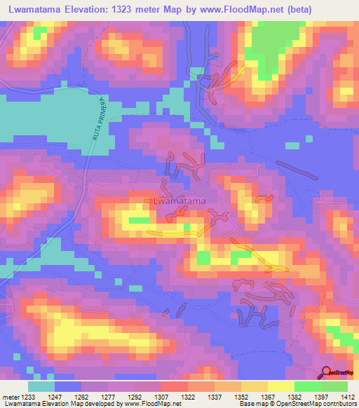 Lwamatama,Uganda Elevation Map