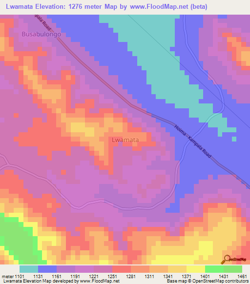 Lwamata,Uganda Elevation Map
