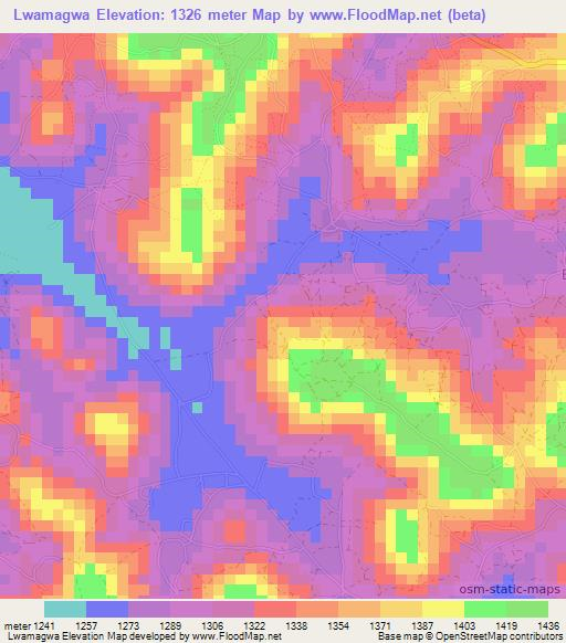Lwamagwa,Uganda Elevation Map