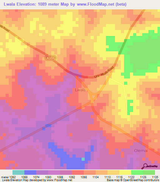 Lwala,Uganda Elevation Map