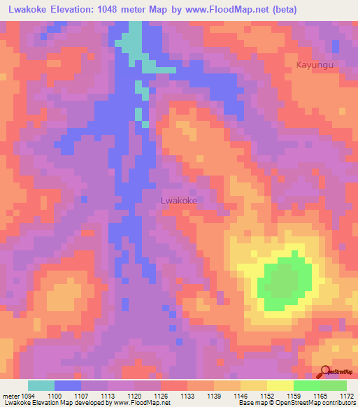 Lwakoke,Uganda Elevation Map