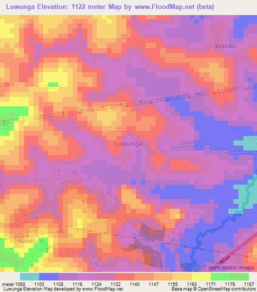 Luwunga,Uganda Elevation Map