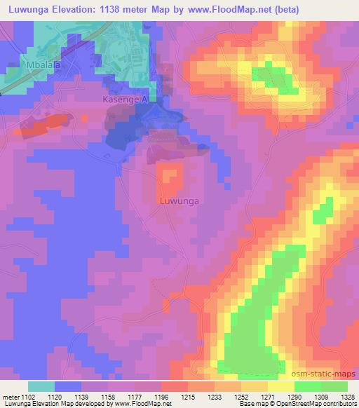 Luwunga,Uganda Elevation Map