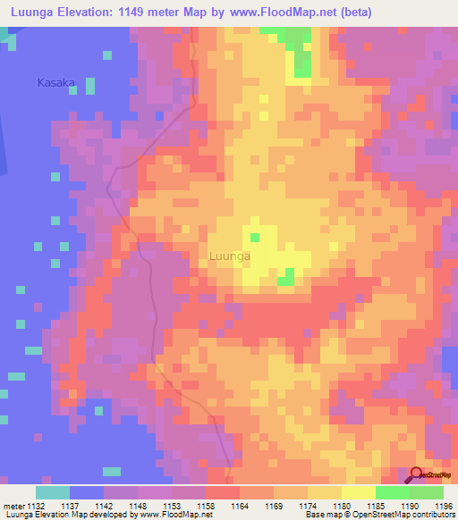 Luunga,Uganda Elevation Map