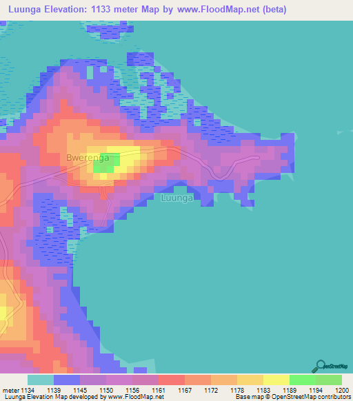 Luunga,Uganda Elevation Map