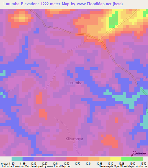 Lutumba,Uganda Elevation Map