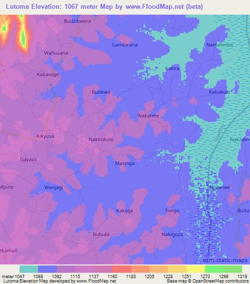 Lutoma,Uganda Elevation Map
