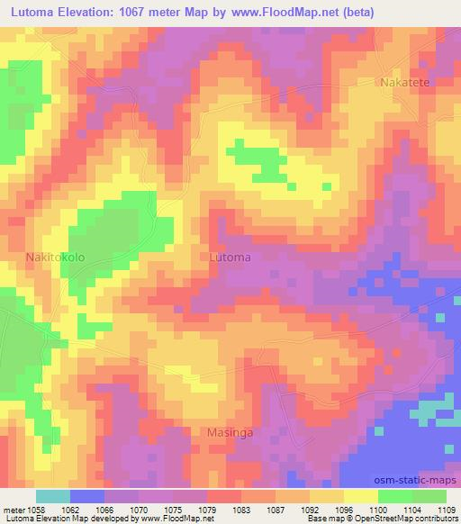 Lutoma,Uganda Elevation Map
