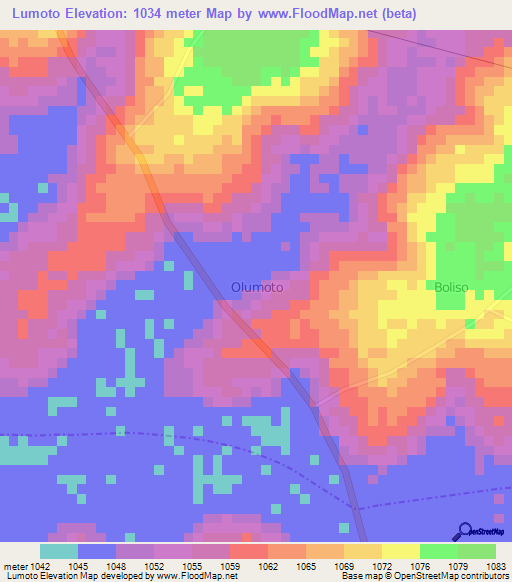 Lumoto,Uganda Elevation Map